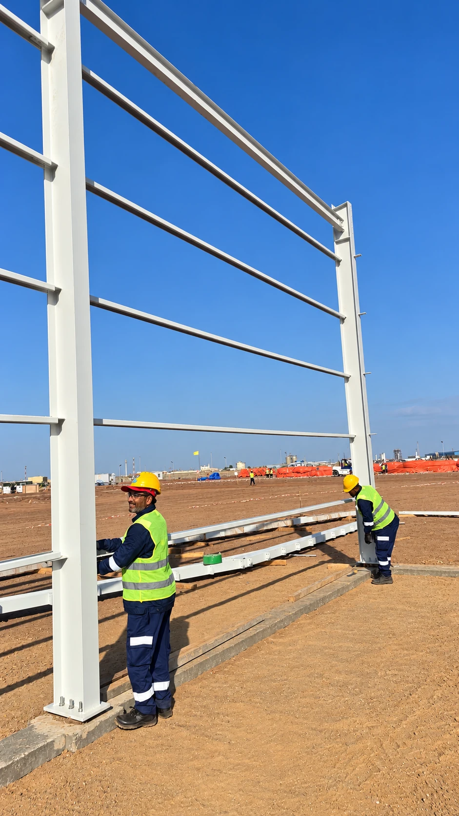 Warehouse steelwork in Jazan — Column & Secondary Steel Erection Details