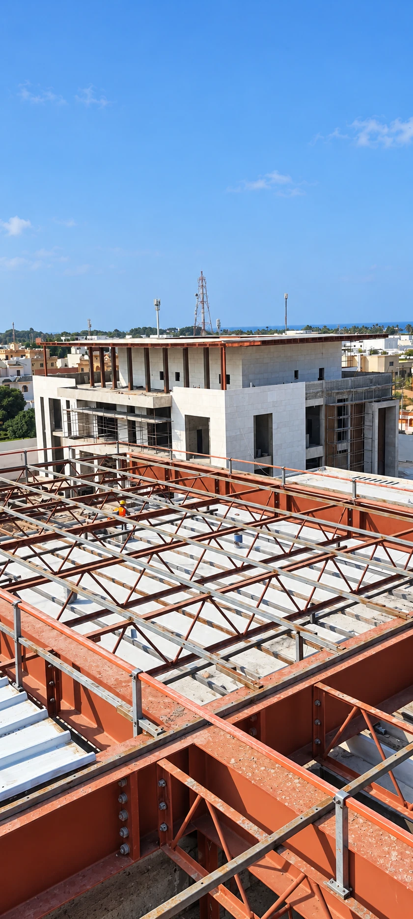 Sharbatly Private Residential Complex — Al Marjan, Jeddah — Roof Steel Frame Assembly