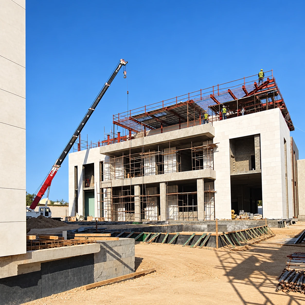 Sharbatly Private Residential Complex — Al Marjan, Jeddah — Steel Erection Stage